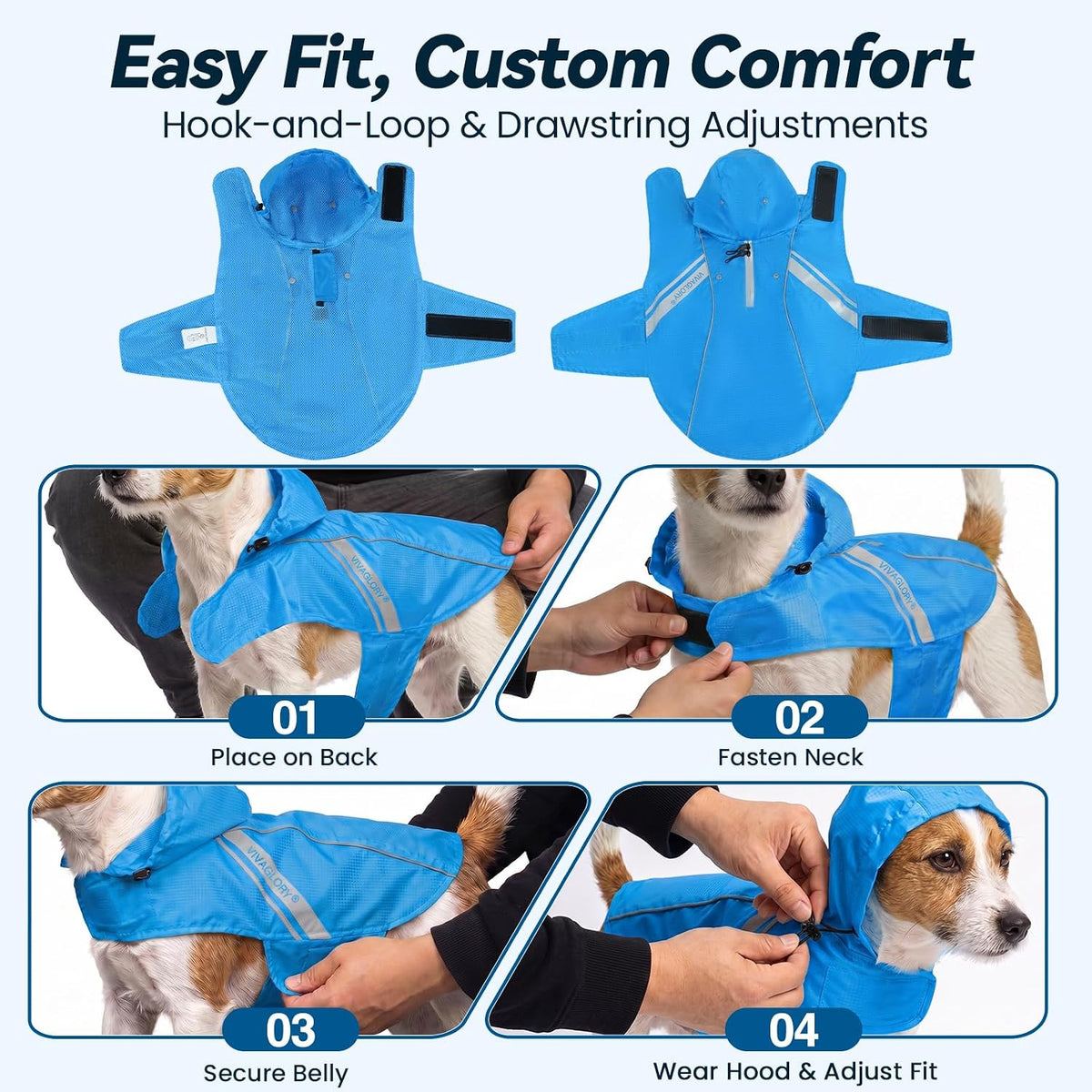 Dog Raincoat Wetoff Dog Rain Coat, L, Yellow | Rain Jacket with Hood & Harness Hole, Waterproof & Lightweight for Puppy Doggy Pet