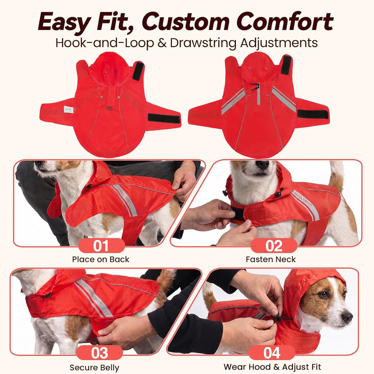 Dog Raincoat Wetoff Dog Rain Coat, L, Yellow | Rain Jacket with Hood & Harness Hole, Waterproof & Lightweight for Puppy Doggy Pet