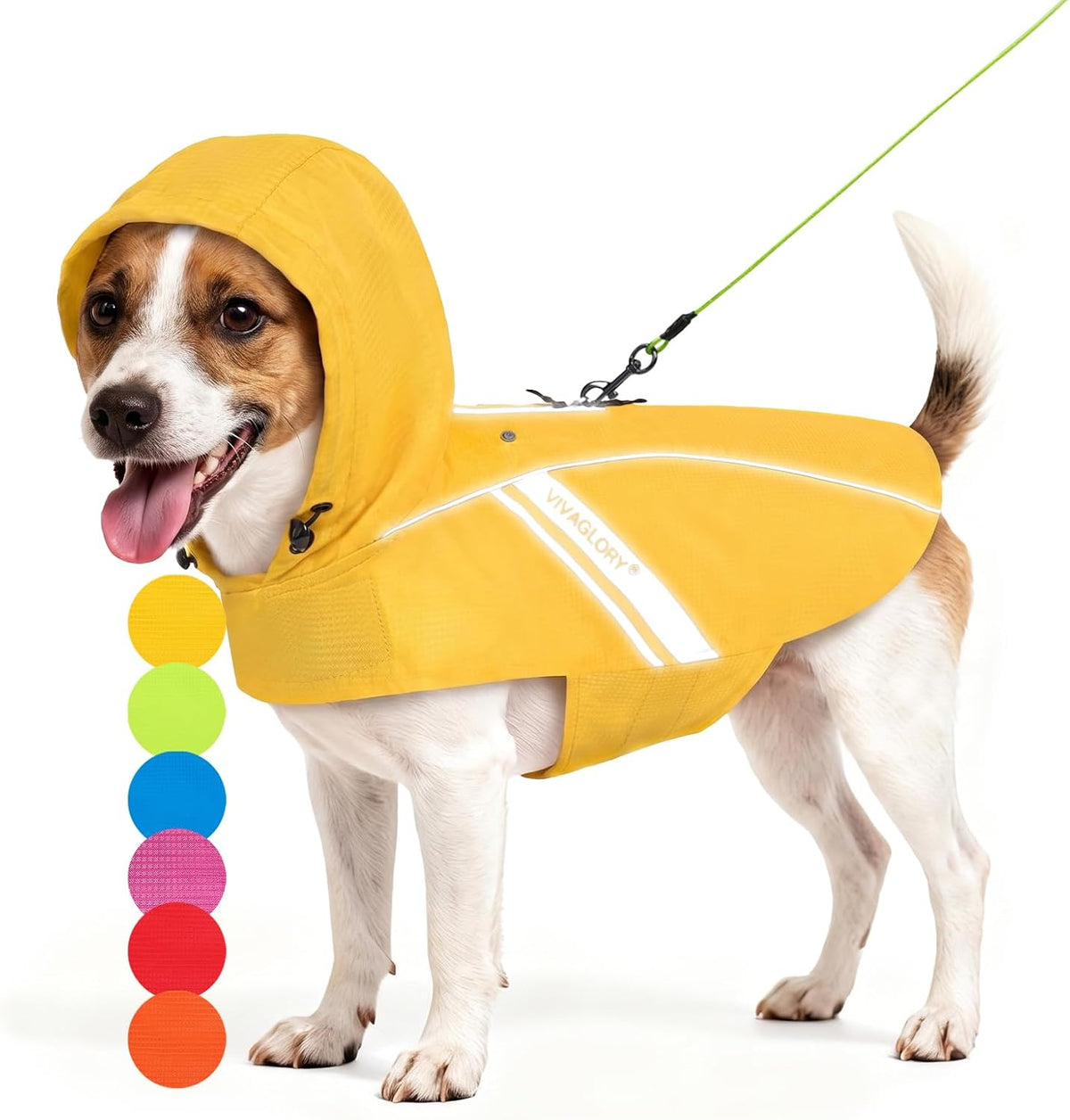 Dog Raincoat Wetoff Dog Rain Coat, L, Yellow | Rain Jacket with Hood & Harness Hole, Waterproof & Lightweight for Puppy Doggy Pet