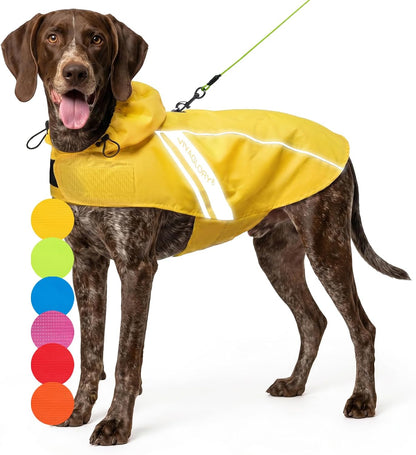 Dog Raincoat Wetoff Dog Rain Coat, L, Yellow | Rain Jacket with Hood & Harness Hole, Waterproof & Lightweight for Puppy Doggy Pet