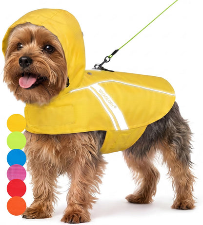 Dog Raincoat Wetoff Dog Rain Coat, L, Yellow | Rain Jacket with Hood & Harness Hole, Waterproof & Lightweight for Puppy Doggy Pet