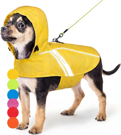 Dog Raincoat Wetoff Dog Rain Coat, L, Yellow | Rain Jacket with Hood & Harness Hole, Waterproof & Lightweight for Puppy Doggy Pet