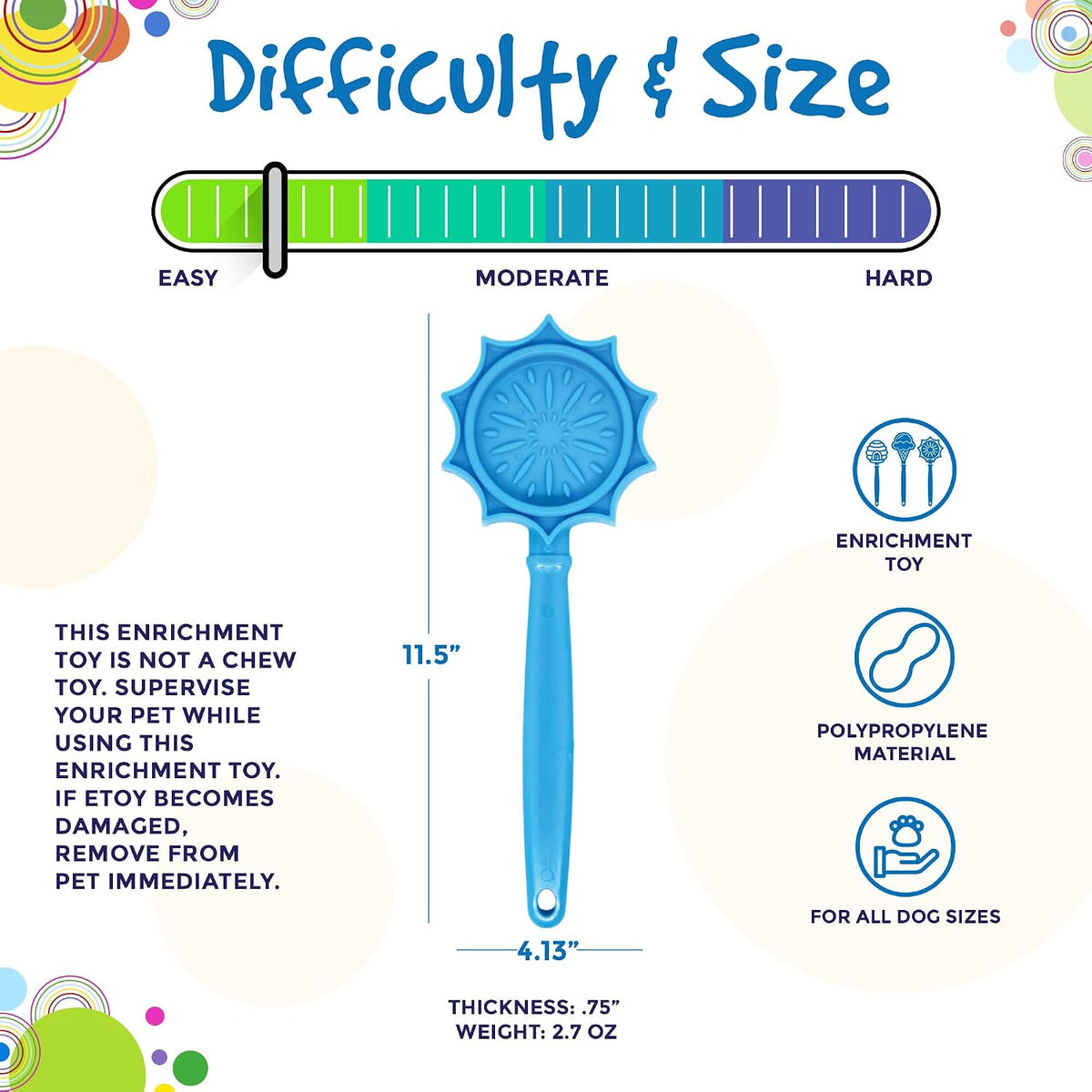 Lick Sticks eToy – Durable Interactive Enrichment Toy Made in USA from Non-Toxic, Pet-Safe, Food Safe Material for Bonding, Training, Calming, Mental Stimulation, Oral Health & More