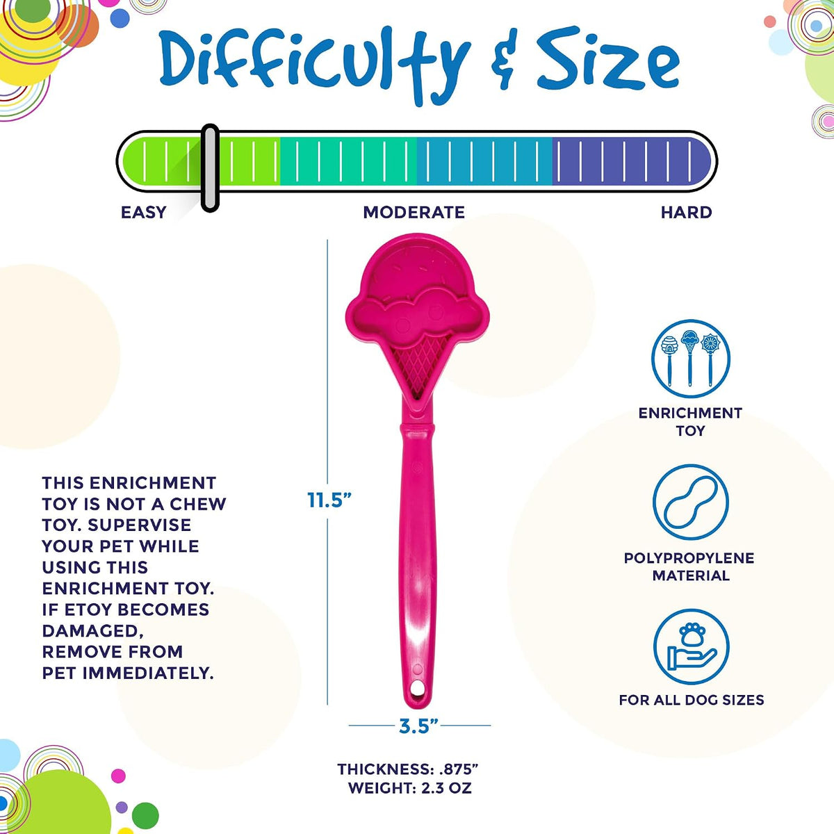 Lick Sticks eToy – Durable Interactive Enrichment Toy Made in USA from Non-Toxic, Pet-Safe, Food Safe Material for Bonding, Training, Calming, Mental Stimulation, Oral Health & More