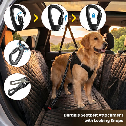 Dog Seat Belt for Car, 3-in-1 Adjustable Dog Seatbelt, Black