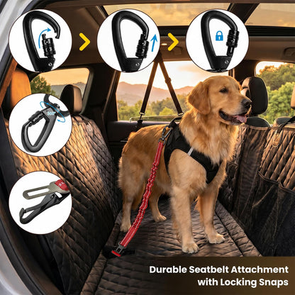 Dog Seat Belt for Car, 3-in-1 Adjustable Dog Seatbelt, Black
