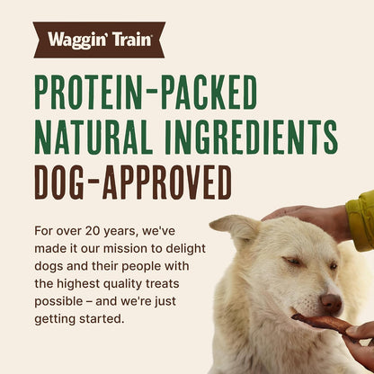 Waggin' Train Duck Jerky Dog Treats for Dogs with Sensitive Stomachs, Made with 100% Real Duck Breasts, Three All-Natural Ingredients, High Protein Dog Treat, Easily Digestible for Dogs, 12 oz. Pouch