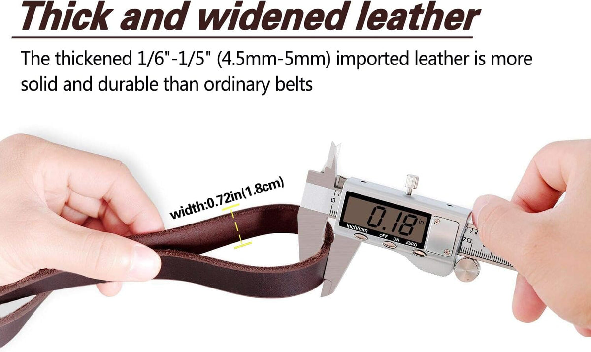 Leather Dog Leash 6ft, Heavy Duty Training Leash for Large Medium Dogs