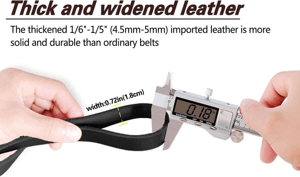 Leather Dog Leash 6ft, Heavy Duty Training Leash for Large Medium Dogs