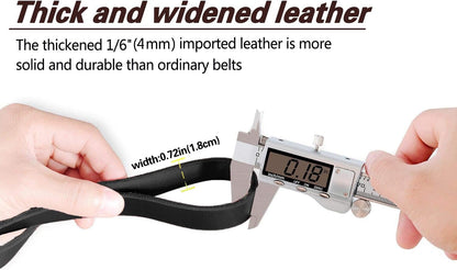 Leather Dog Leash 6ft, Heavy Duty Training Leash for Large Medium Dogs