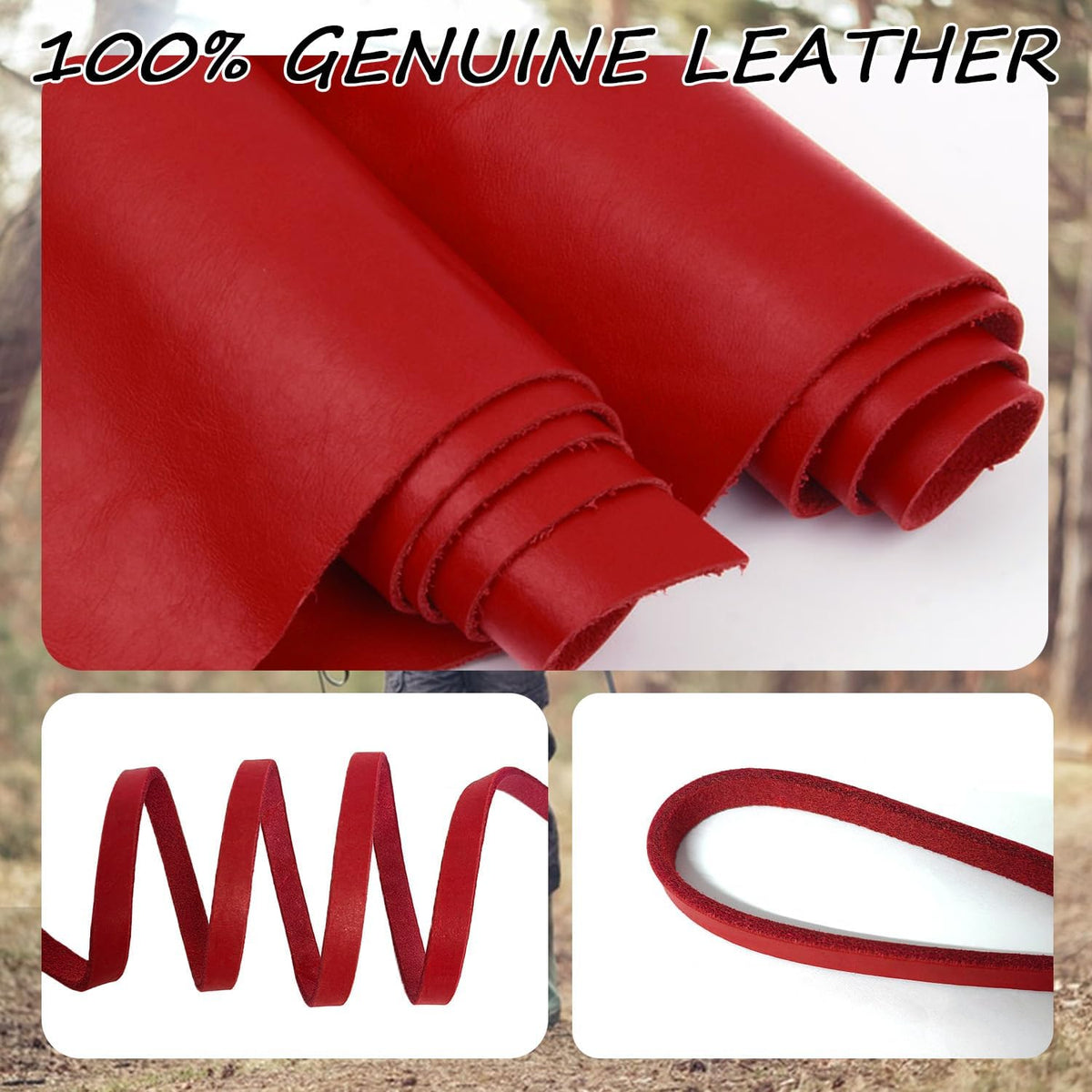 Leather Dog Leash 6ft, Heavy Duty Training Leash for Large Medium Dogs
