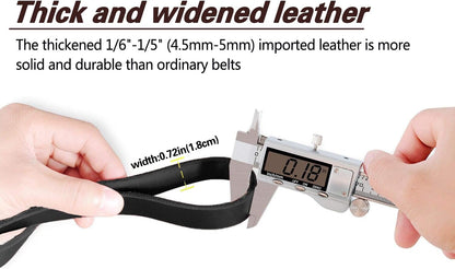 Leather Dog Leash 6ft, Heavy Duty Training Leash for Large Medium Dogs