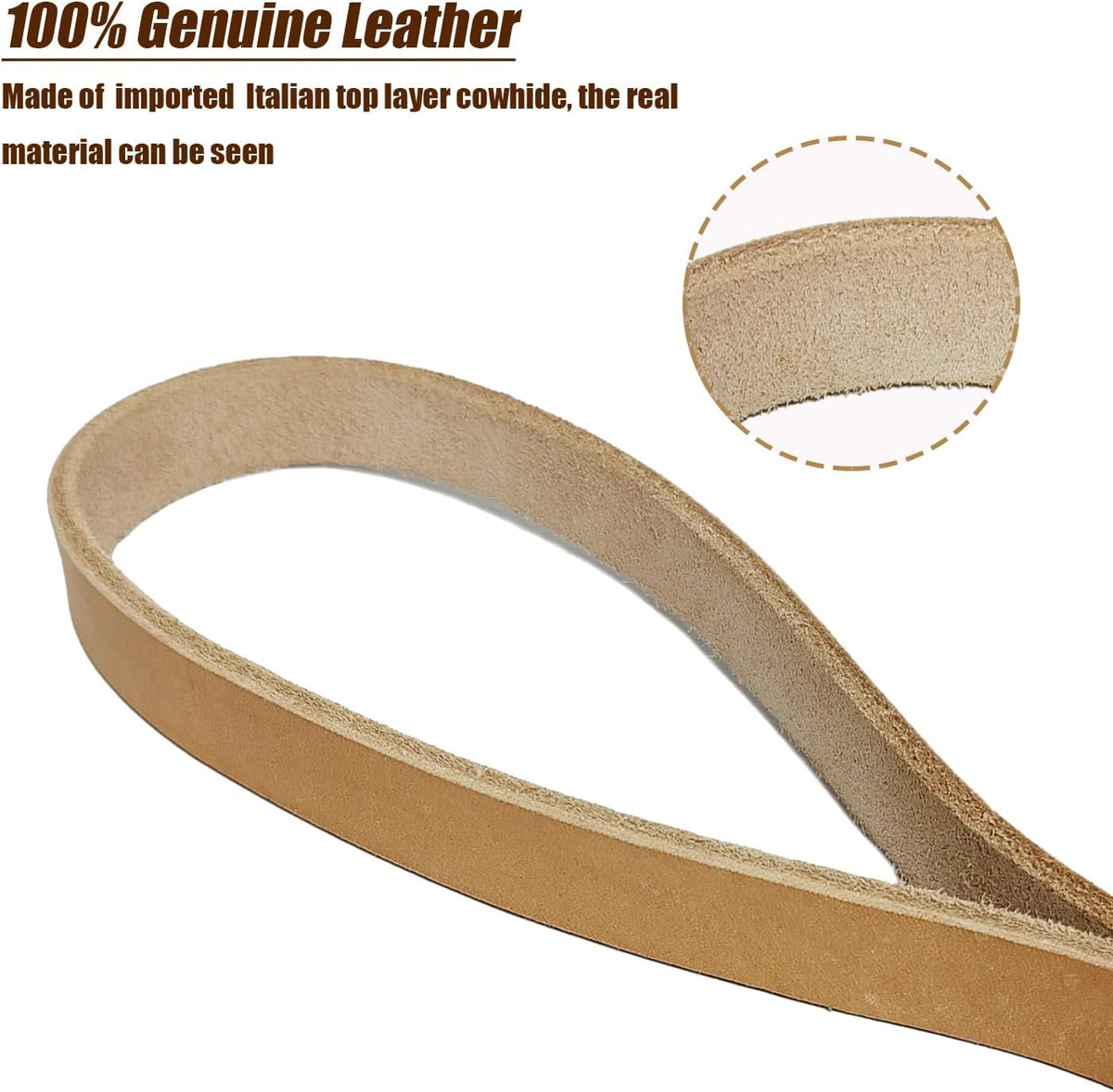Leather Dog Leash 6ft, Heavy Duty Training Leash for Large Medium Dogs