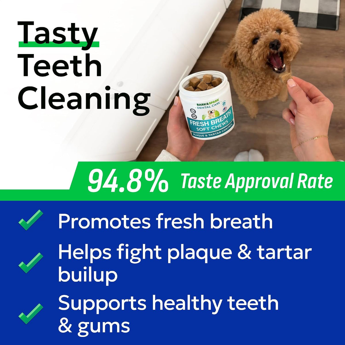Dog Teeth Breath Freshener Chews, Dental Cleaning Treats