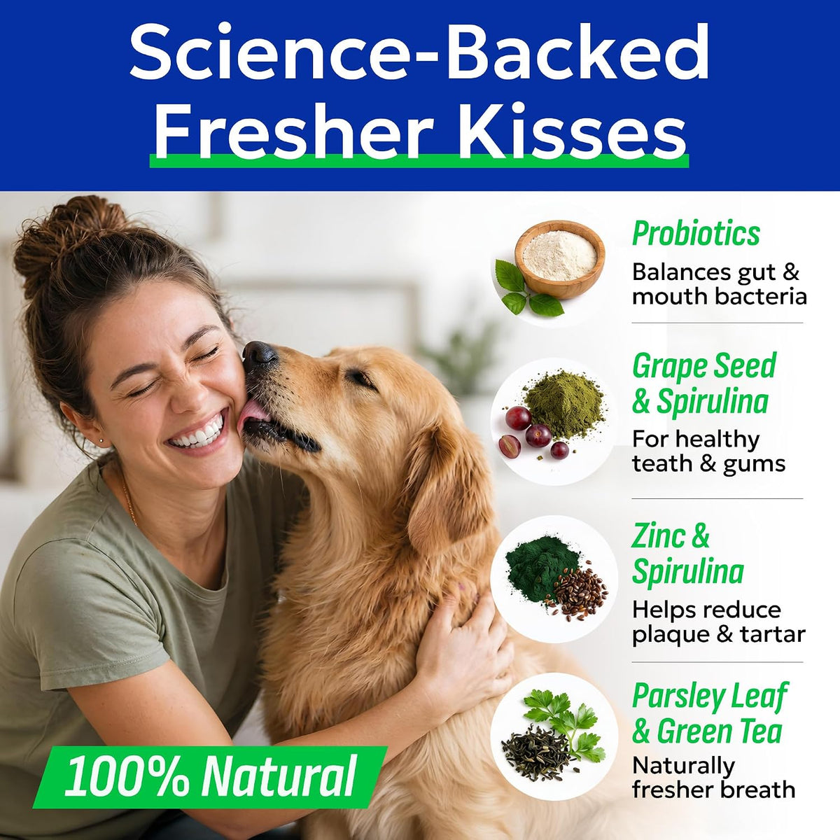 Dog Teeth Breath Freshener Chews, Dental Cleaning Treats