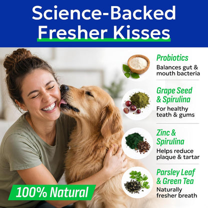 Dog Teeth Breath Freshener Chews, Dental Cleaning Treats