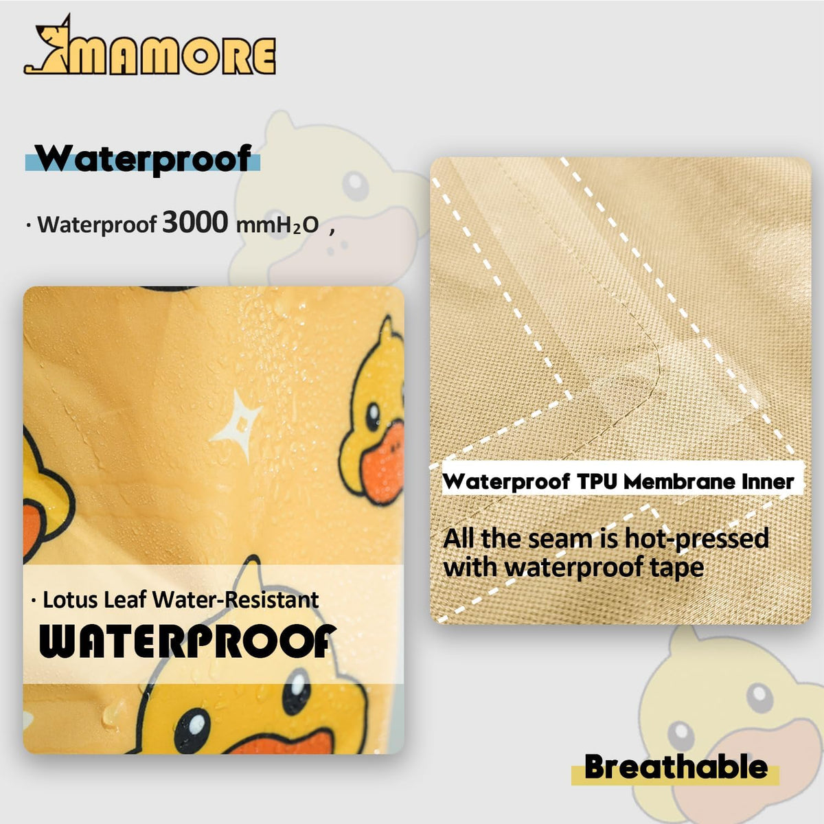 Dog Raincoat,Waterproof Rain Poncho with Hoodie, High Reflective Adjustable Pet Rain Jacket with Leash Hole for Small Medium and Large Dogs (Yellow Duck, X-Small)