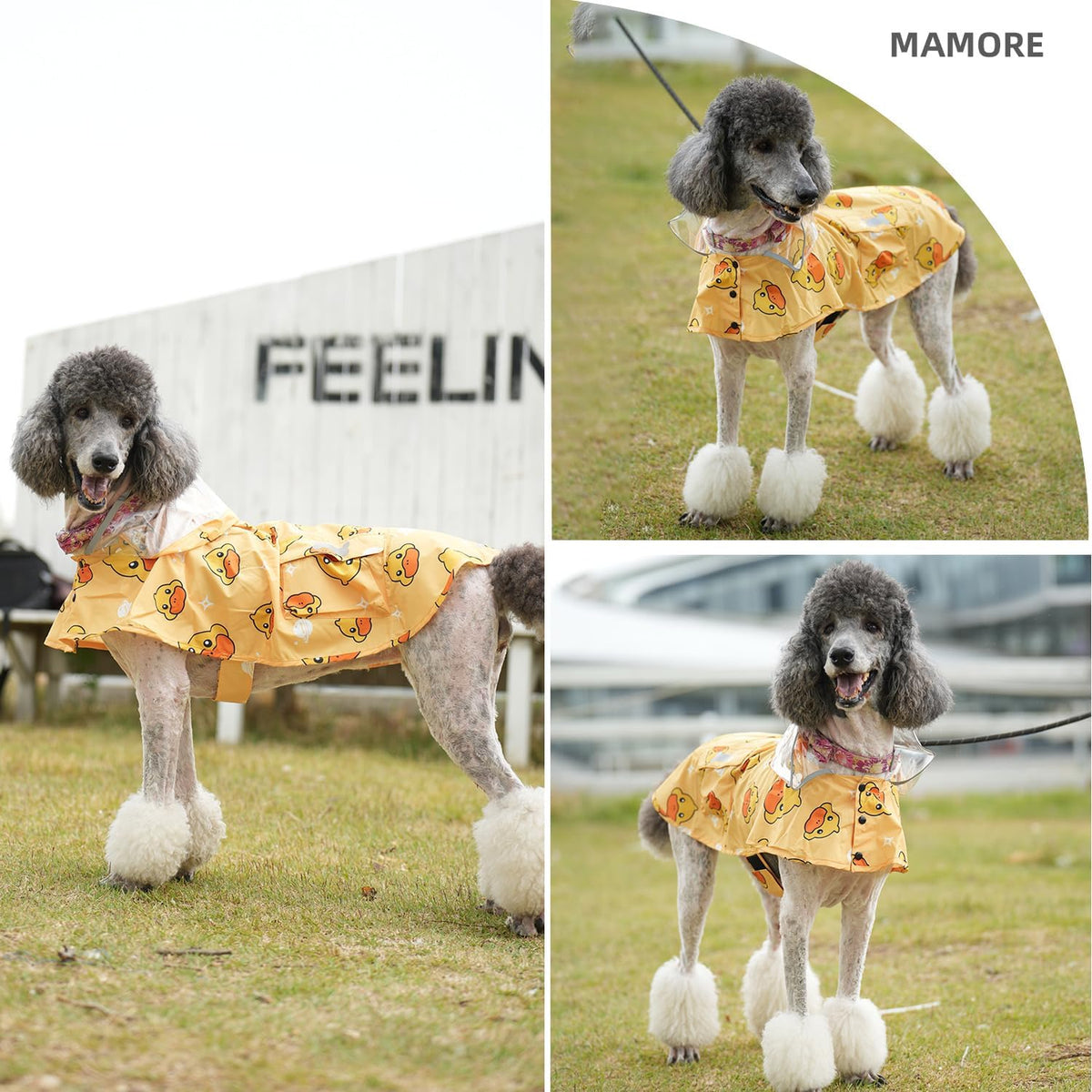 Dog Raincoat,Waterproof Rain Poncho with Hoodie, High Reflective Adjustable Pet Rain Jacket with Leash Hole for Small Medium and Large Dogs (Yellow Duck, X-Small)