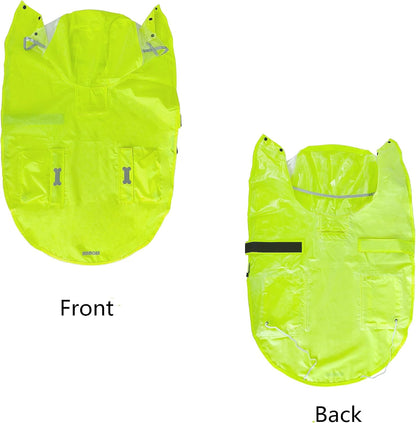 Dog Raincoat,Waterproof Rain Poncho with Hoodie, High Reflective Adjustable Pet Rain Jacket with Leash Hole for Small Medium and Large Dogs (Yellow Duck, X-Small)