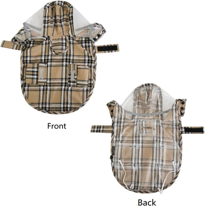 Dog Raincoat,Waterproof Rain Poncho with Hoodie, High Reflective Adjustable Pet Rain Jacket with Leash Hole for Small Medium and Large Dogs (Yellow Duck, X-Small)