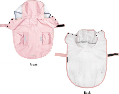 Dog Raincoat,Waterproof Rain Poncho with Hoodie, High Reflective Adjustable Pet Rain Jacket with Leash Hole for Small Medium and Large Dogs (Yellow Duck, X-Small)