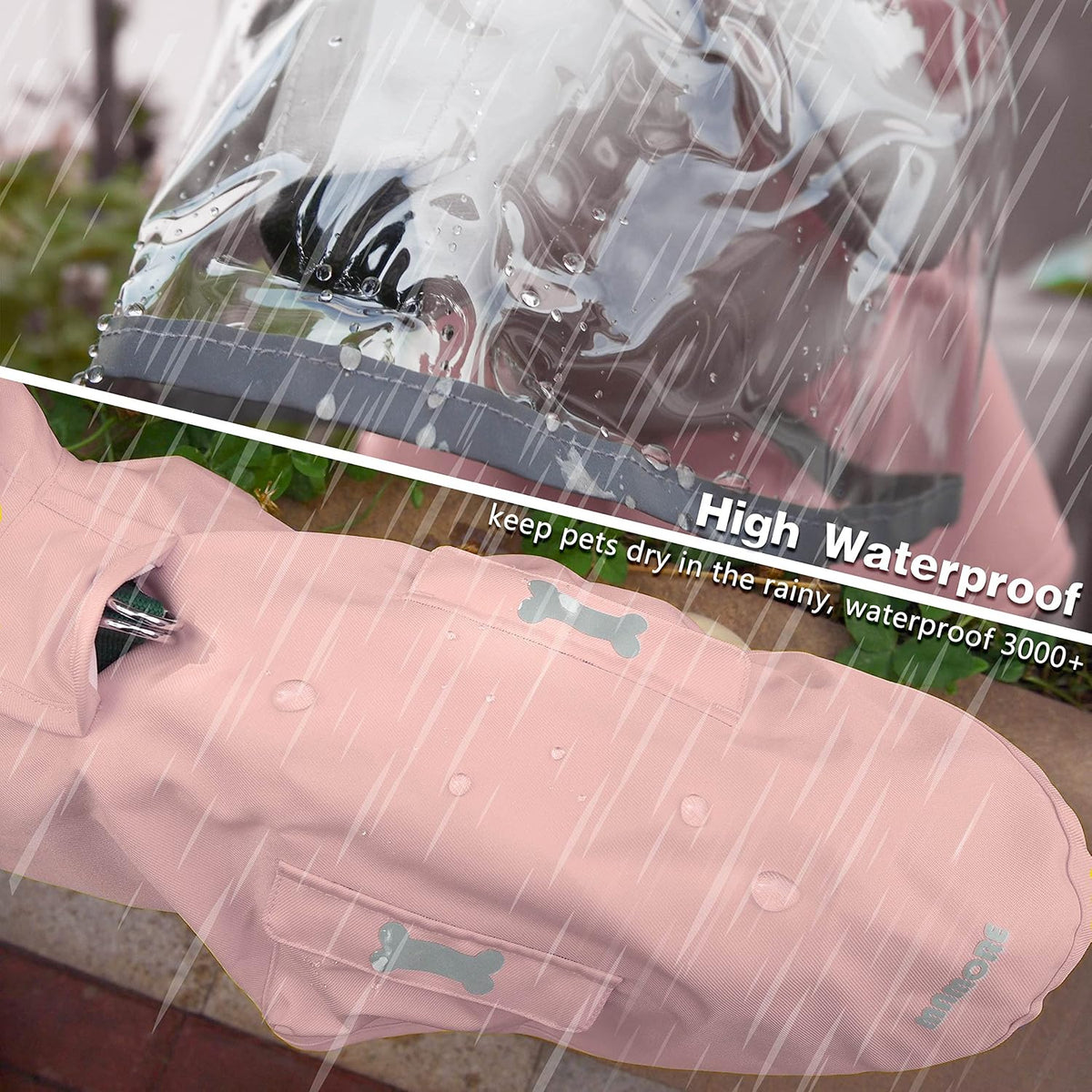 Dog Raincoat,Waterproof Rain Poncho with Hoodie, High Reflective Adjustable Pet Rain Jacket with Leash Hole for Small Medium and Large Dogs (Yellow Duck, X-Small)