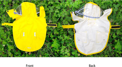 Dog Raincoat,Waterproof Rain Poncho with Hoodie, High Reflective Adjustable Pet Rain Jacket with Leash Hole for Small Medium and Large Dogs (Yellow Duck, X-Small)