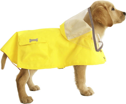 Dog Raincoat,Waterproof Rain Poncho with Hoodie, High Reflective Adjustable Pet Rain Jacket with Leash Hole for Small Medium and Large Dogs (Yellow Duck, X-Small)