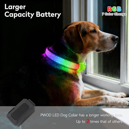 LED Dog Collar, Light Up Dog Collar,for Night Walking(Large,Green)