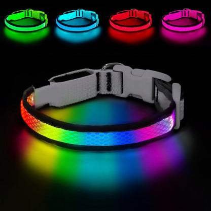 LED Dog Collar, Light Up Dog Collar,for Night Walking(Large,Green)
