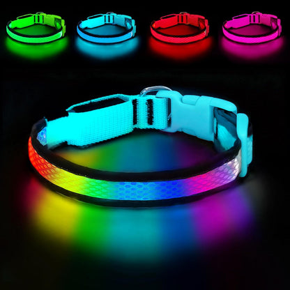 LED Dog Collar, Light Up Dog Collar,for Night Walking(Large,Green)