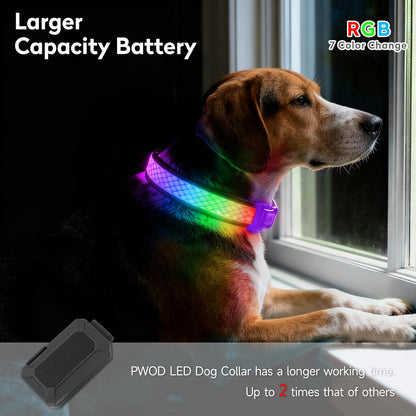 LED Dog Collar, Light Up Dog Collar,for Night Walking(Large,Green)