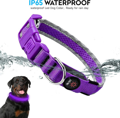 LED Dog Collar, Light Up Dog Collar,for Night Walking(Large,Green)