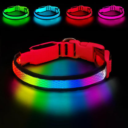 LED Dog Collar, Light Up Dog Collar,for Night Walking(Large,Green)