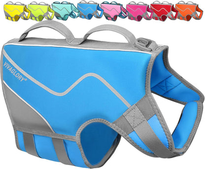 Dog Life Vest Neoprene Dog Swim Vest, XL, Cyra Blue