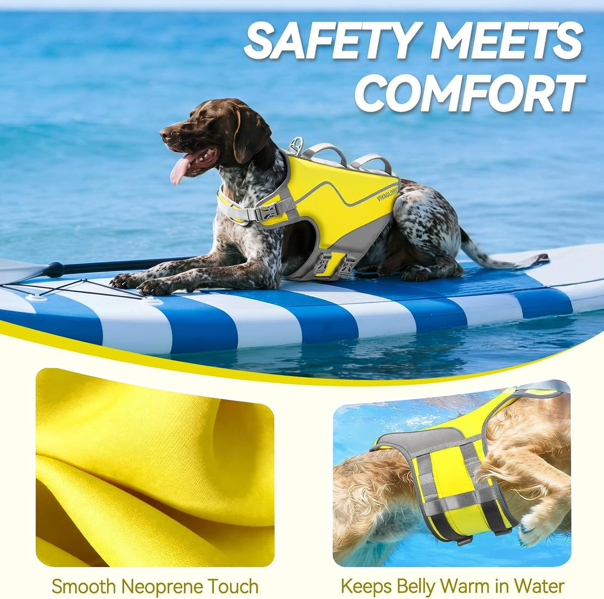 Dog Life Vest Neoprene Dog Swim Vest, XL, Cyra Blue
