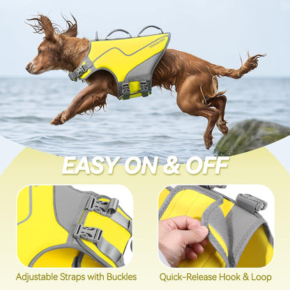 Dog Life Vest Neoprene Dog Swim Vest, XL, Cyra Blue