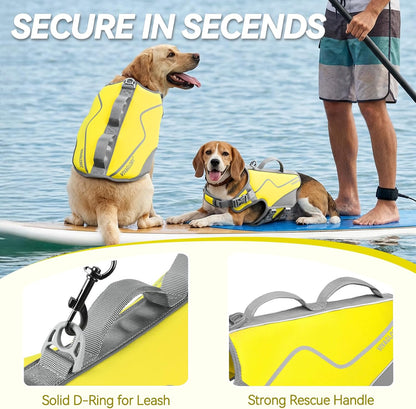 Dog Life Vest Neoprene Dog Swim Vest, XL, Cyra Blue