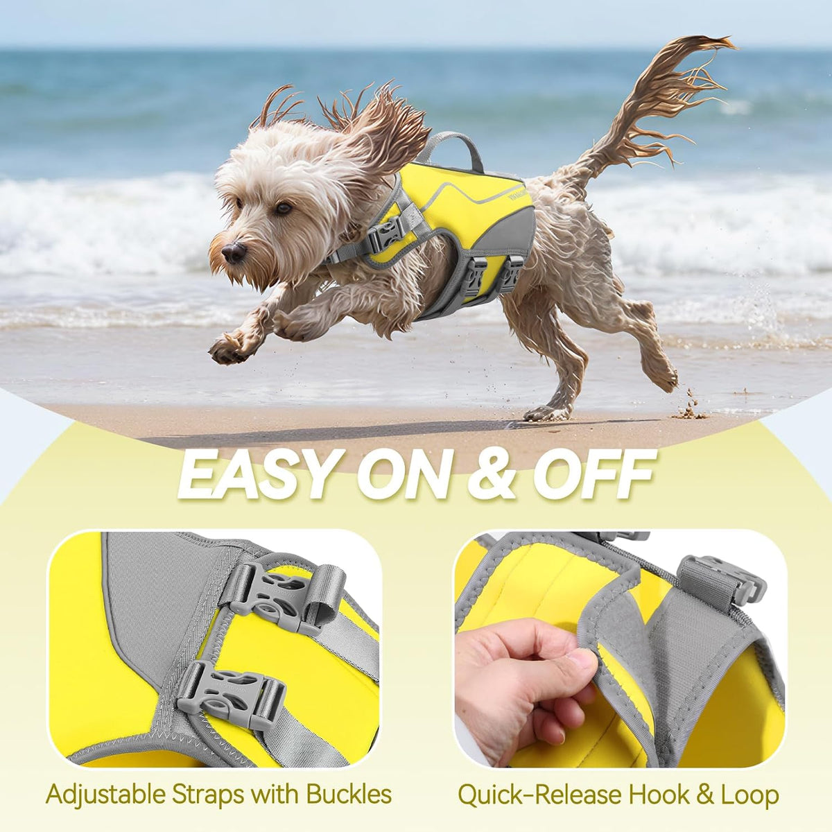 Dog Life Vest Neoprene Dog Swim Vest, XL, Cyra Blue