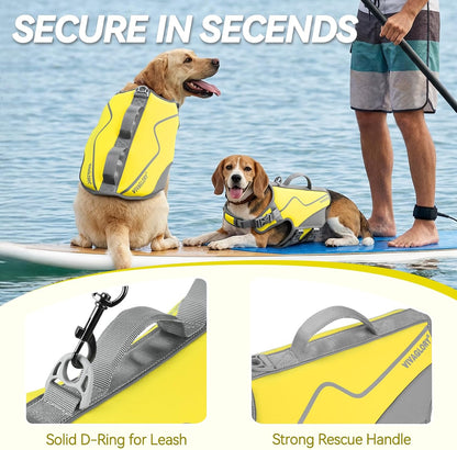 Dog Life Vest Neoprene Dog Swim Vest, XL, Cyra Blue