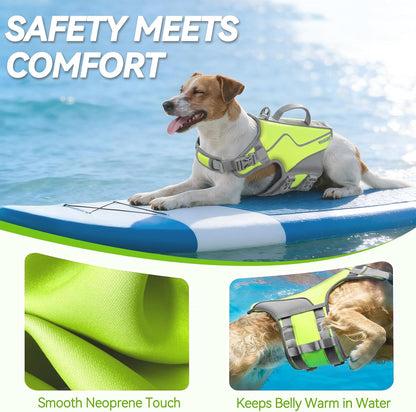 Dog Life Vest Neoprene Dog Swim Vest, XL, Cyra Blue