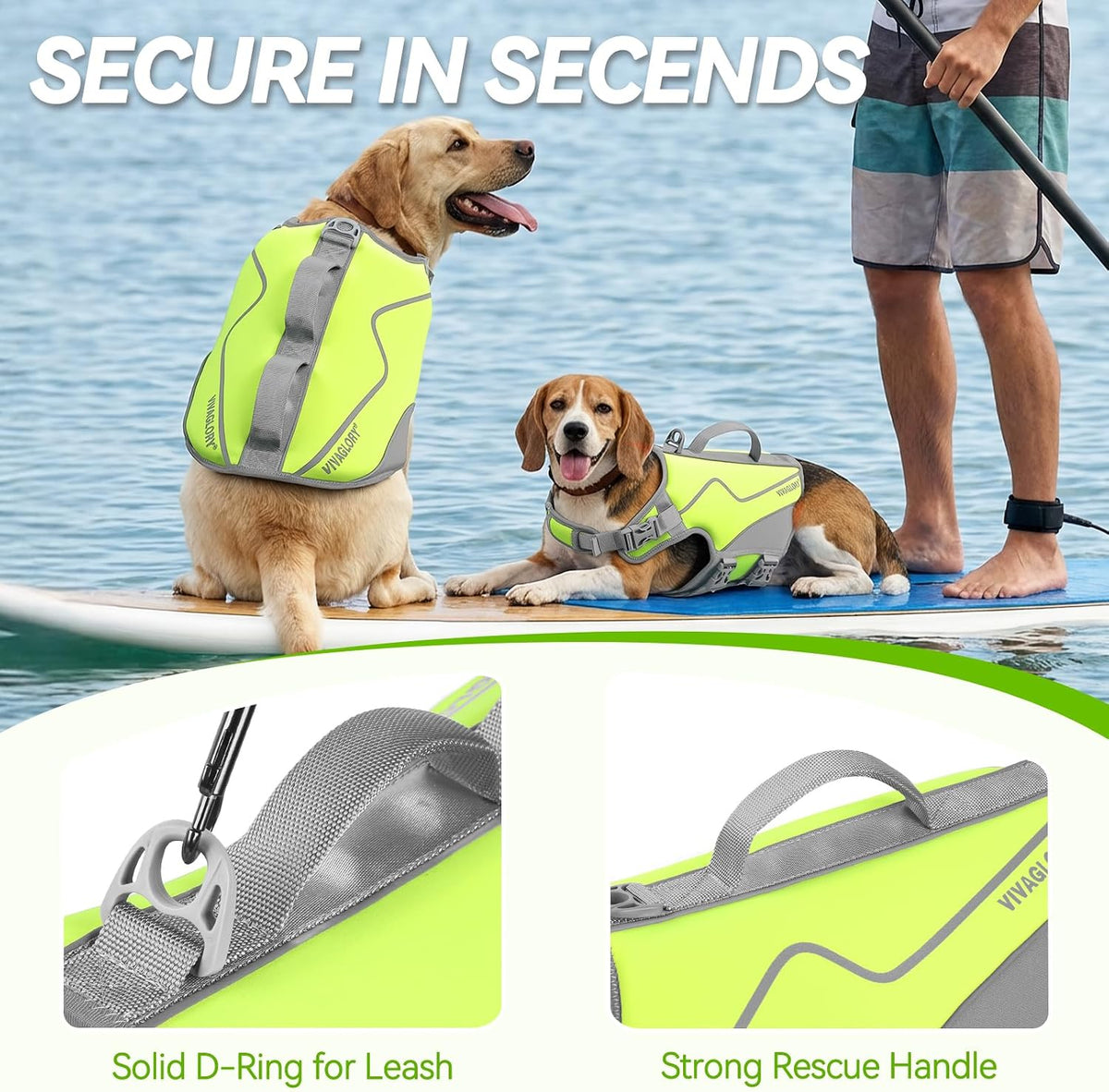 Dog Life Vest Neoprene Dog Swim Vest, XL, Cyra Blue