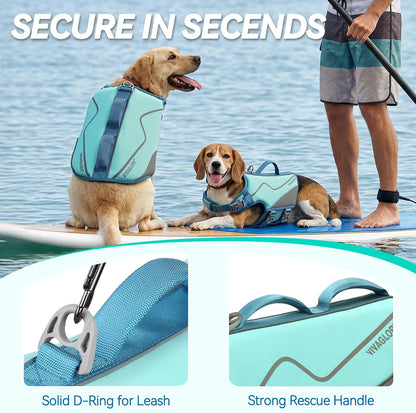 Dog Life Vest Neoprene Dog Swim Vest, XL, Cyra Blue