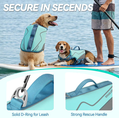 Dog Life Vest Neoprene Dog Swim Vest, XL, Cyra Blue