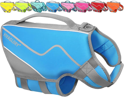 Dog Life Vest Neoprene Dog Swim Vest, XL, Cyra Blue