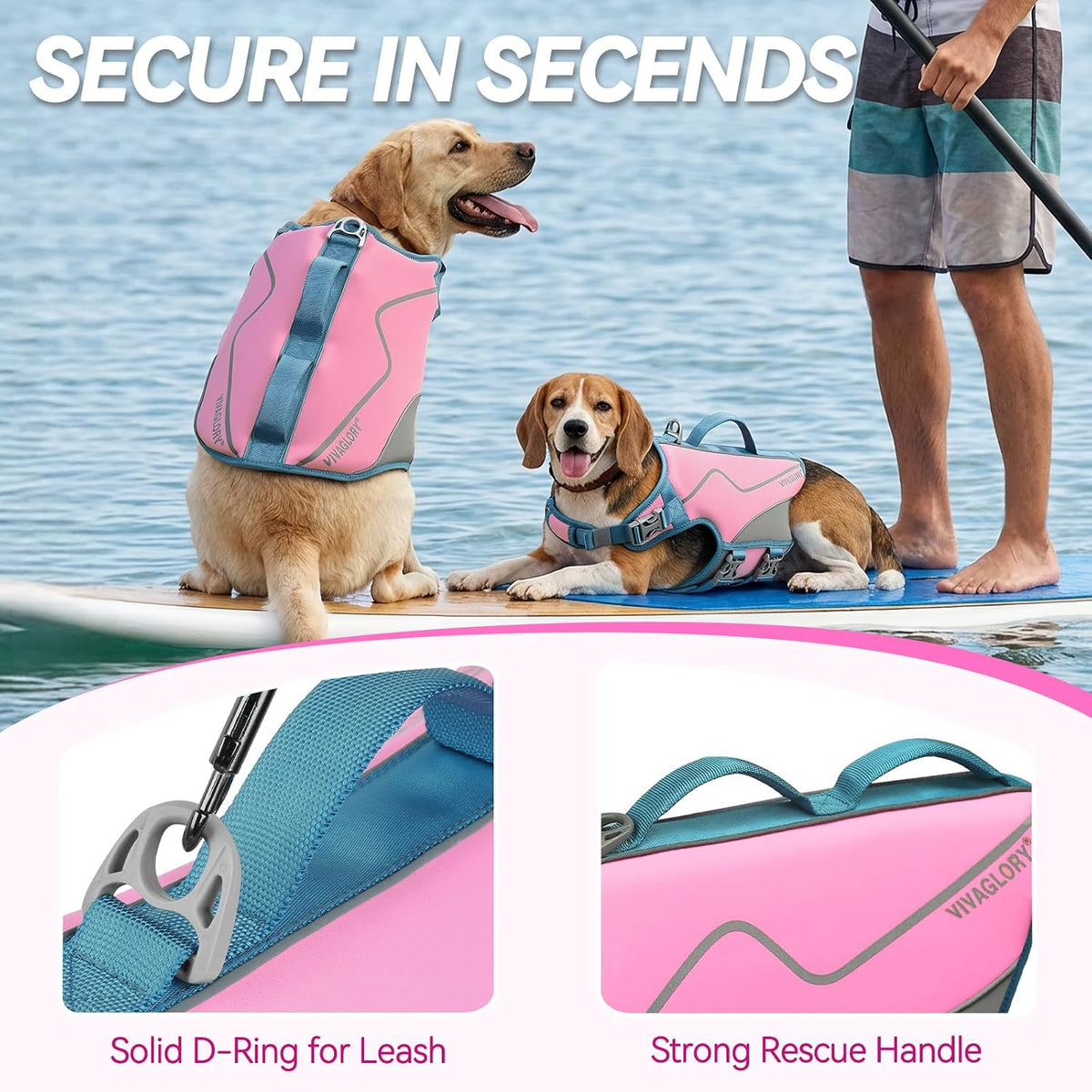 Dog Life Vest Neoprene Dog Swim Vest, XL, Cyra Blue