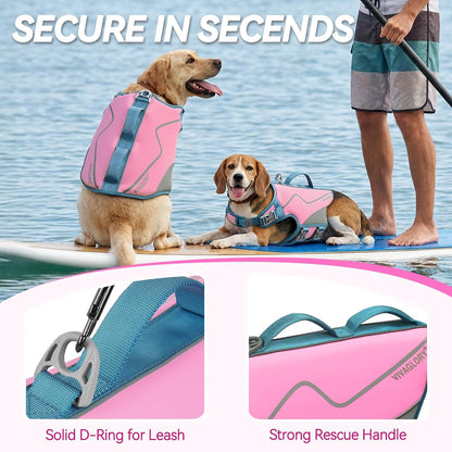 Dog Life Vest Neoprene Dog Swim Vest, XL, Cyra Blue