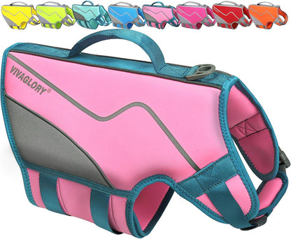 Dog Life Vest Neoprene Dog Swim Vest, XL, Cyra Blue