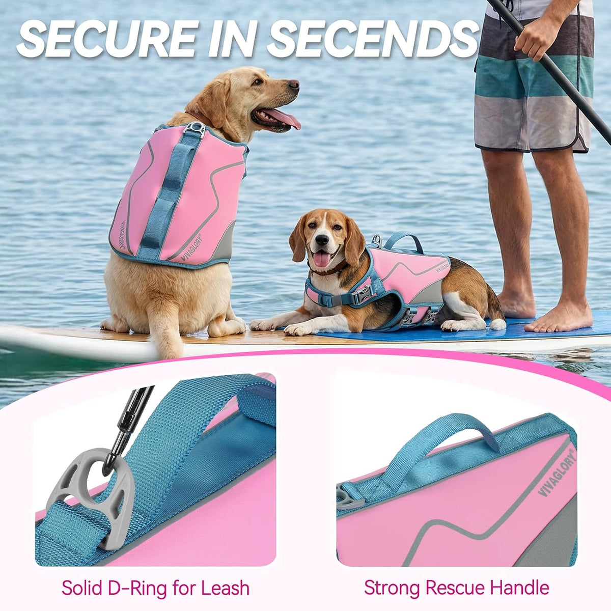 Dog Life Vest Neoprene Dog Swim Vest, XL, Cyra Blue