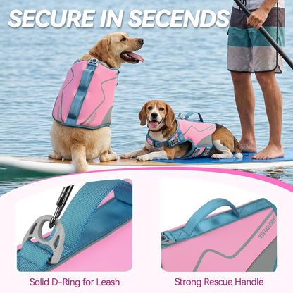 Dog Life Vest Neoprene Dog Swim Vest, XL, Cyra Blue
